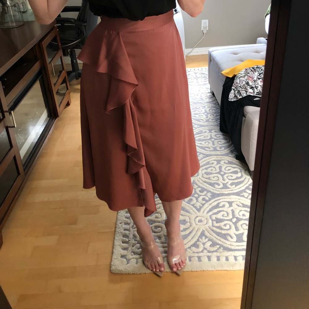 Zara Midi skirt, XS, dark dusty pink